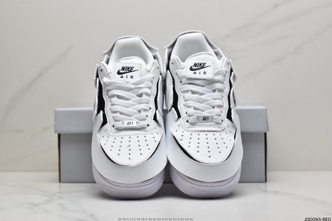 180 耐克Nike Air Force1 AF1 人气单品 纯白橙 DIY拆卸拼接魔术贴 CZ5093-100