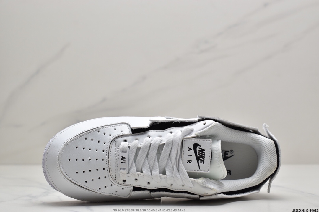 180 耐克Nike Air Force1 AF1 人气单品 纯白橙 DIY拆卸拼接魔术贴 CZ5093-100