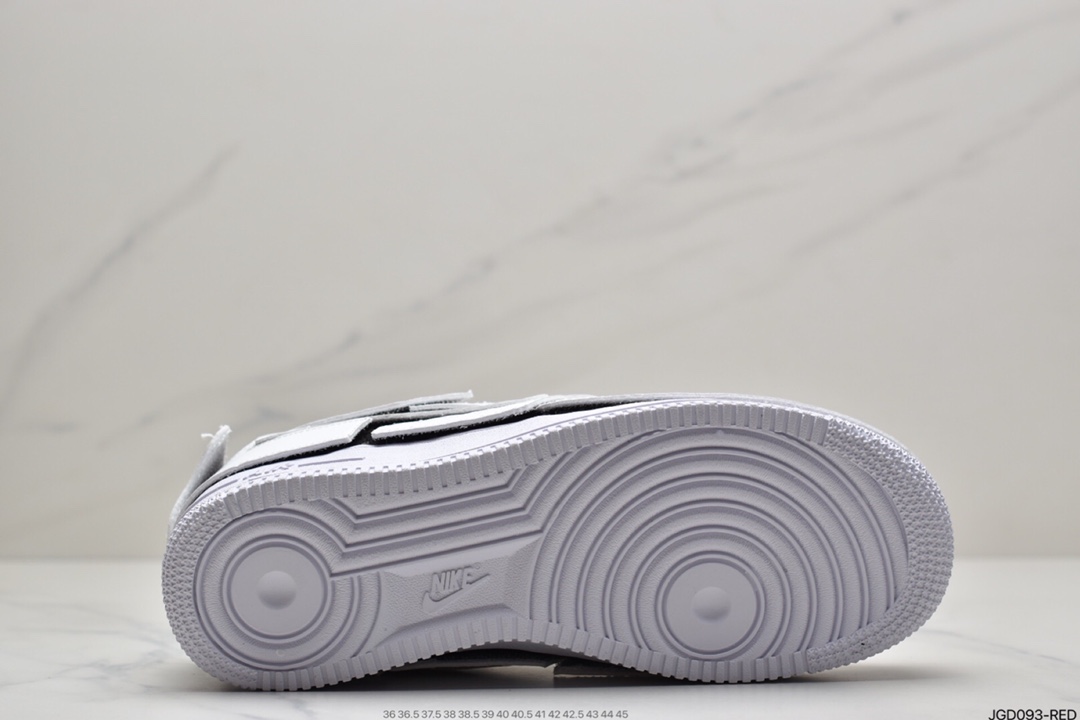 180 耐克Nike Air Force1 AF1 人气单品 纯白橙 DIY拆卸拼接魔术贴 CZ5093-100