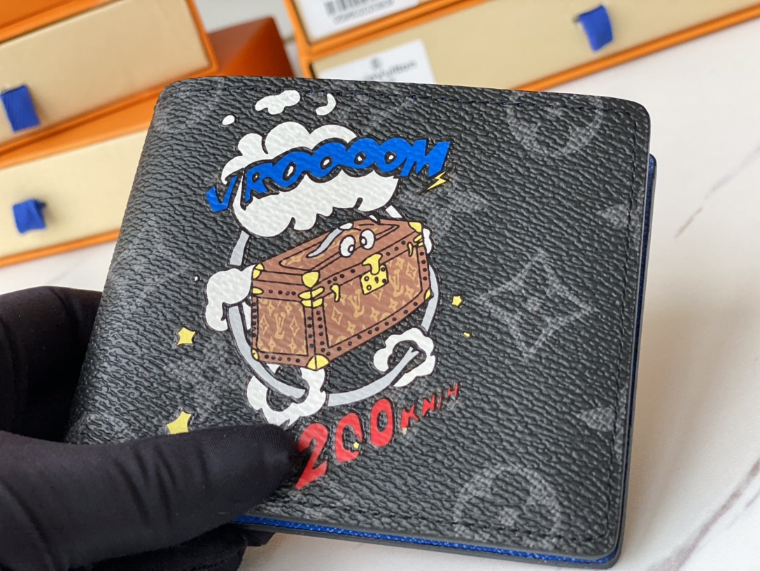 Leather bifold wallet texture close-up