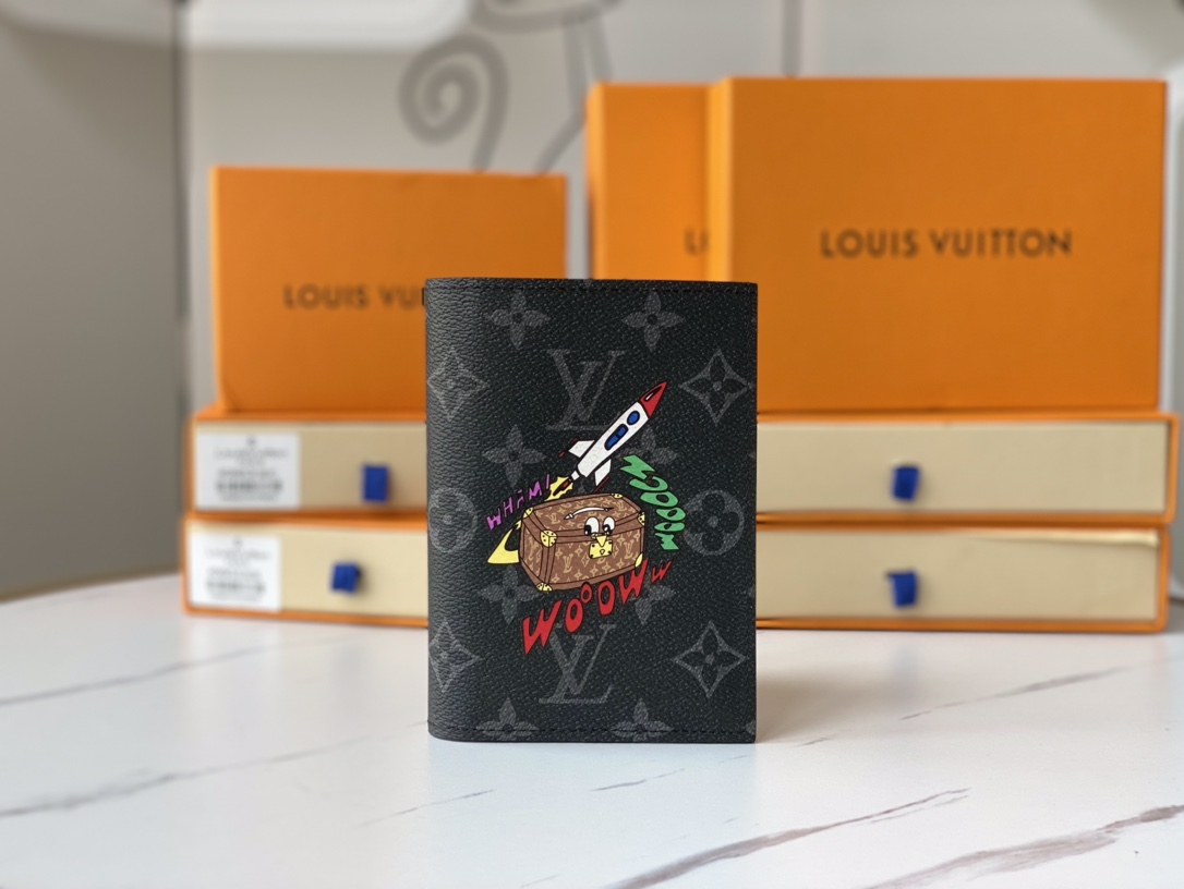 Leather passport holder front view