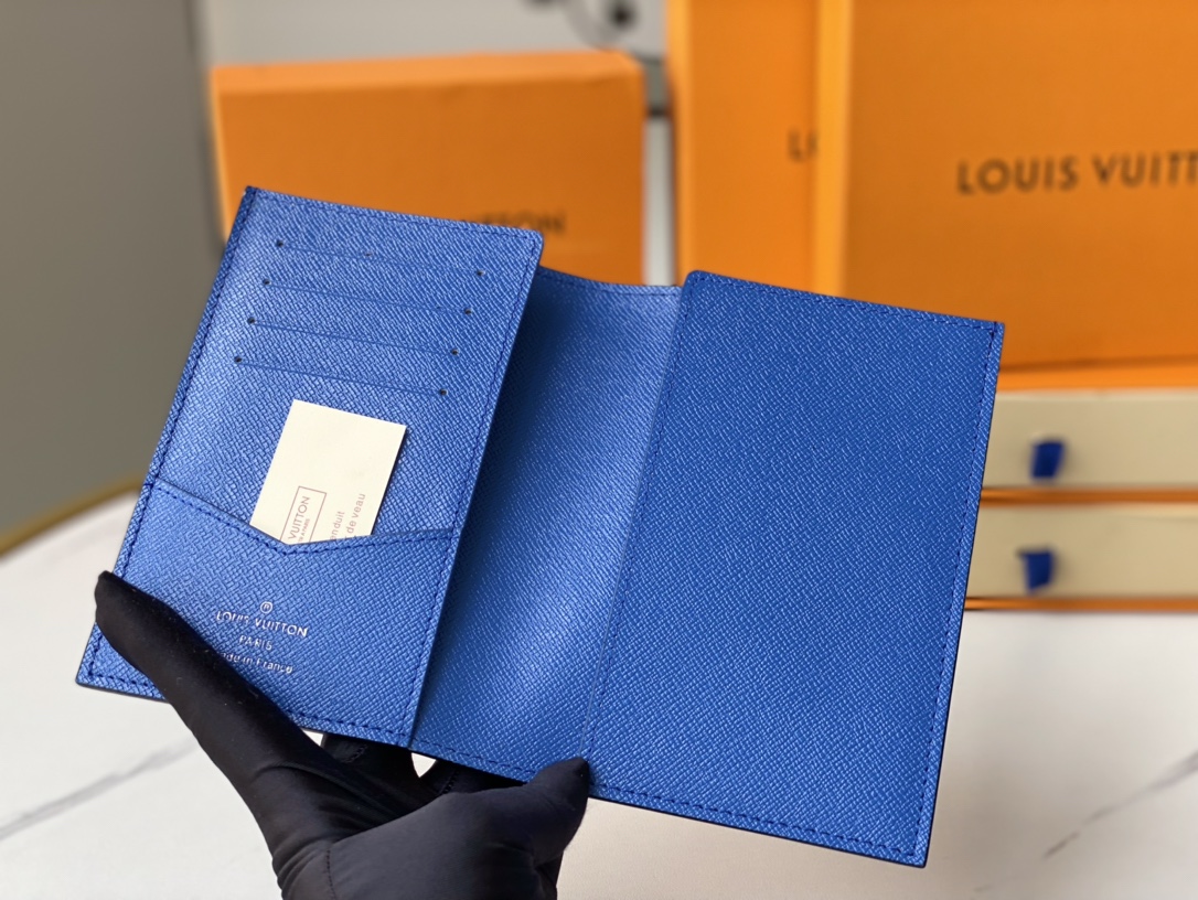 Passport holder with cards and cash inside