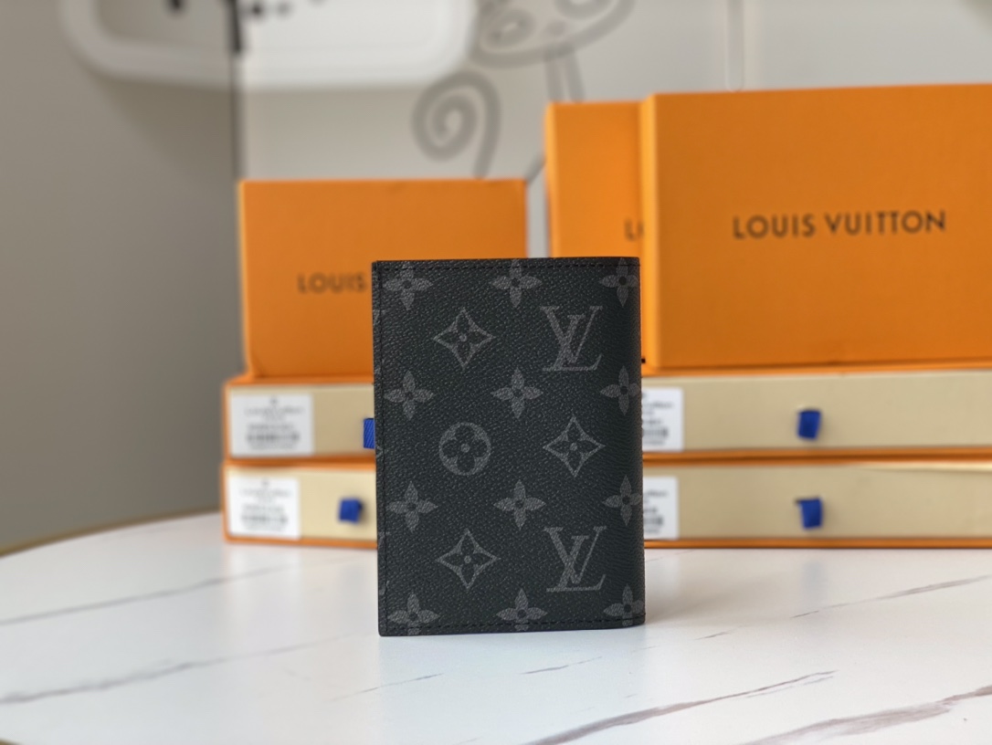 Open passport holder showing interior compartments