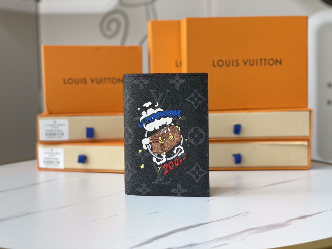Front view of a genuine leather passport holder