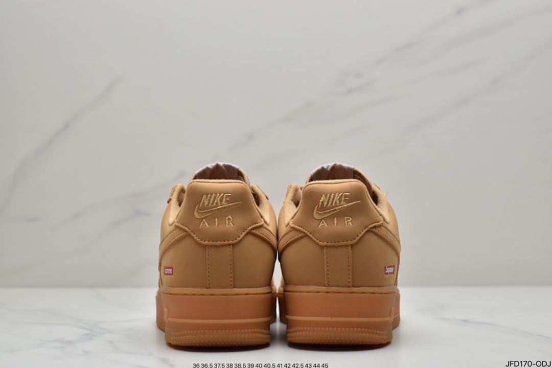 170 Supreme x Nike Air Force 1 Low’07”Wheat Flax”空军一号板鞋DN1555-200