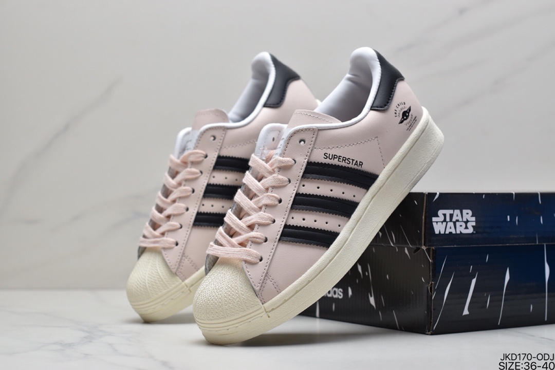 160 阿迪达斯adidas三叶草 Originals Superstars”White/Red Laceless””贝壳头运动板鞋GZ8143