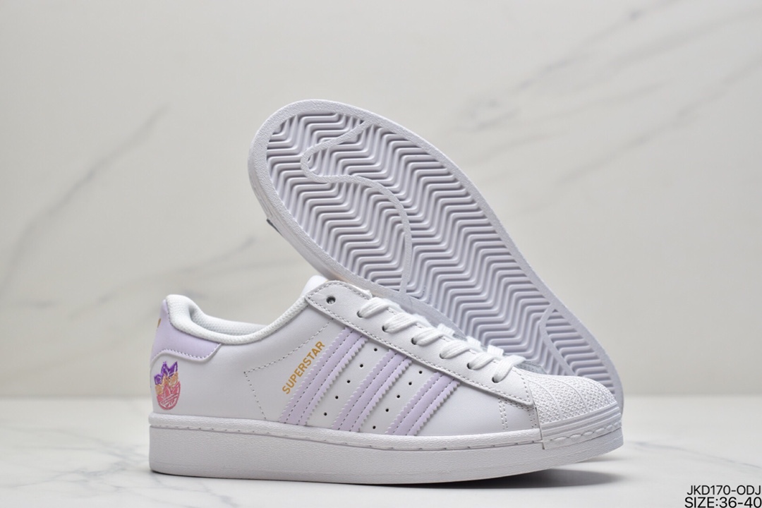 160 阿迪达斯adidas三叶草 Originals Superstars”White/Red Laceless””贝壳头运动板鞋GZ8143