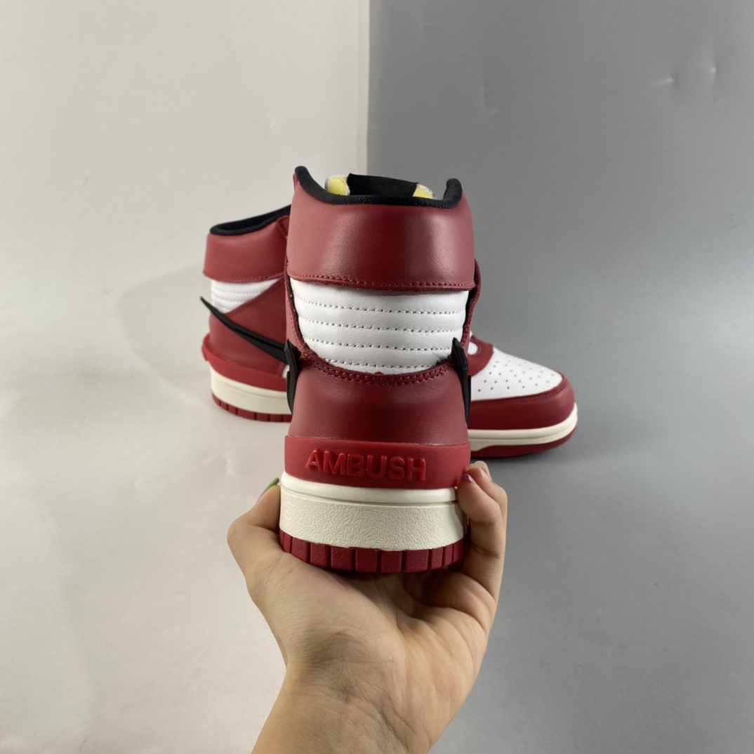 P380  AMBUSH x NIKE SB Dunk High 滑板鞋高帮联名芝加哥白红 CU7544-102