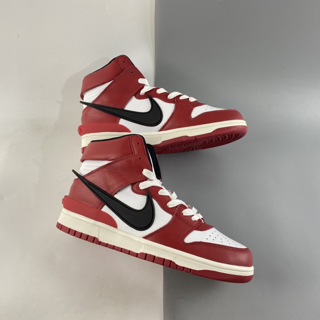 P380  AMBUSH x NIKE SB Dunk High 滑板鞋高帮联名芝加哥白红 CU7544-102