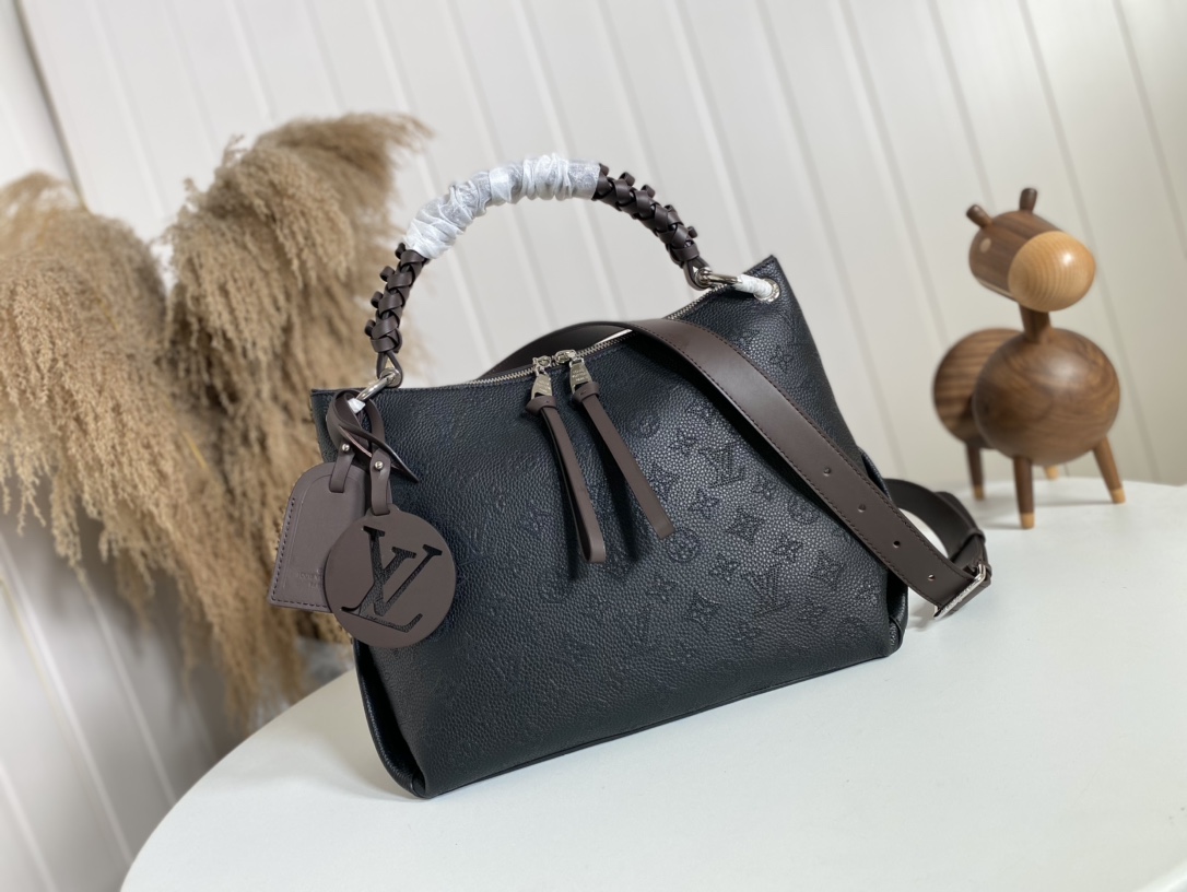 Louis Vuitton LV Beaubourg Hobo Bags Handbags Black Grey Weave Calfskin Cowhide M56073