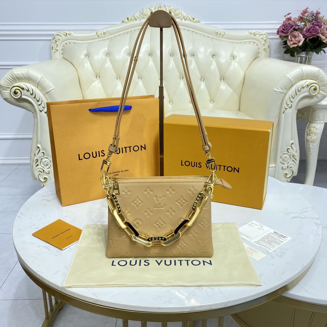 Louis Vuitton LV Coussin Bags Handbags Apricot Color Black Blue Green Sheepskin Spring/Summer Collection Baguette M57993