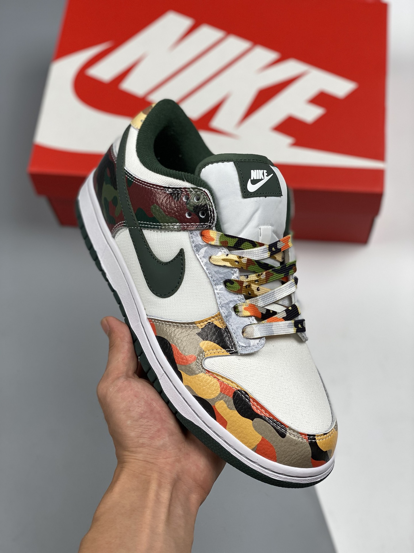 Nk SB Dunk Low "Sail Multi-Camo" camuflaje asimétrico yin-yang, producción de fábrica, muy recomendado 👏 material de p…