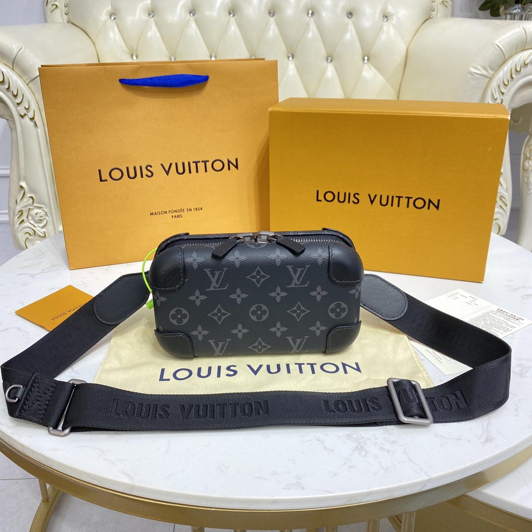 Designer Replica
 Louis Vuitton LV Horizon Clutch AAAAA+
 Handbags Clutches & Pouch Bags Black Monogram Canvas Cowhide m45579