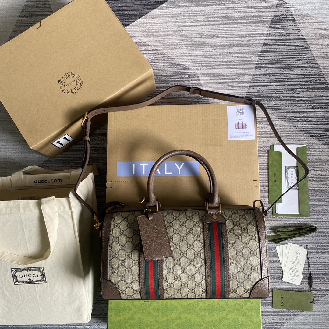 Gucci Travel Bag Mini Handbag PVC Feline Head Vintage