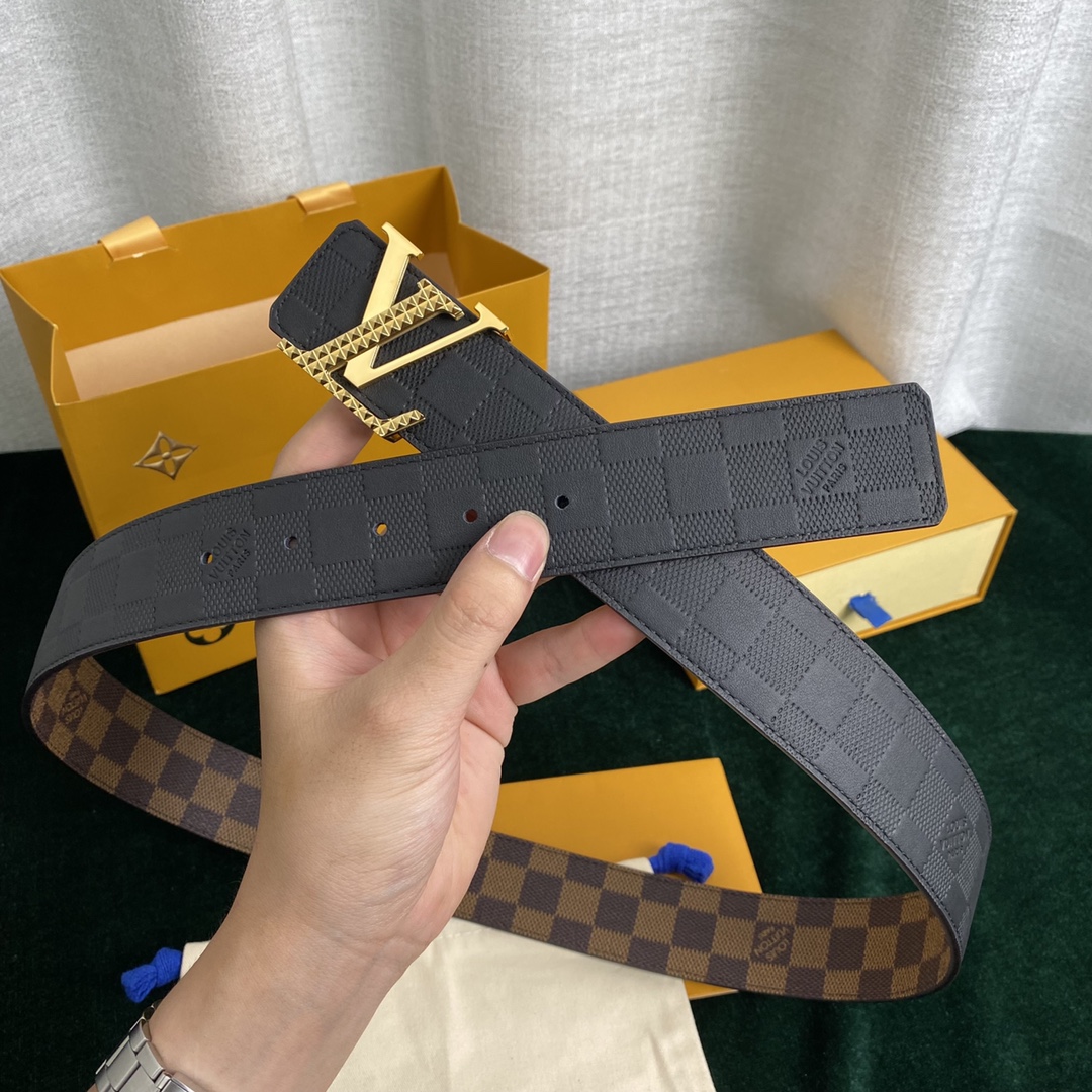 Louis Vuitton Belts Lattice Calfskin Cowhide