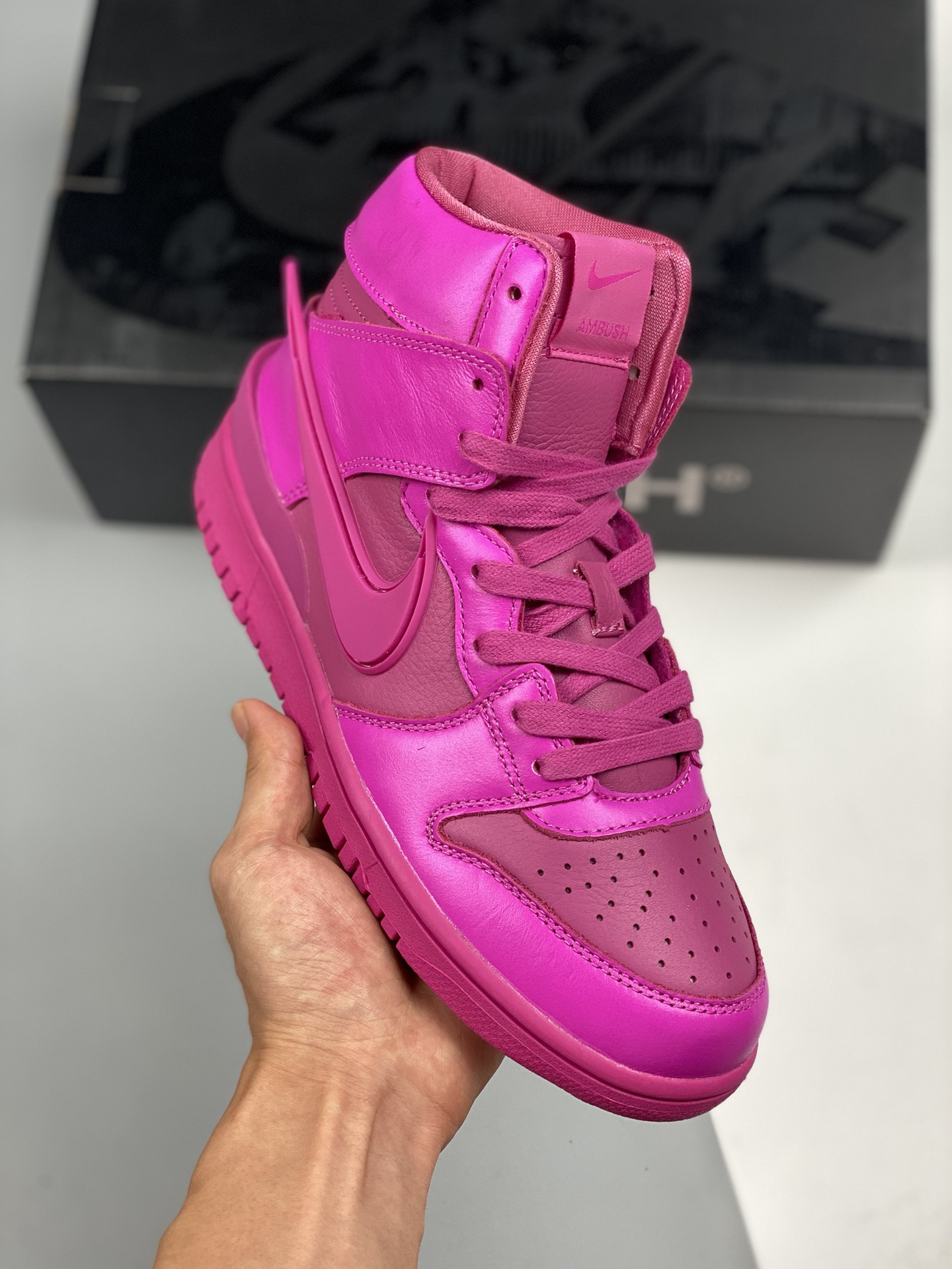 AMBUSH x NK SB Dunk "Cosmic Fuchsia" rosa fucsia #etiqueta tejida original, coincidencia exacta con la versión original…