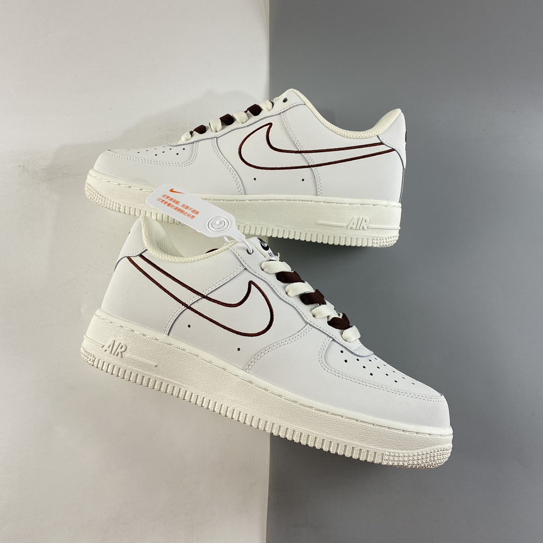P220  NIKE Air Force 1 Low ’07  “米棕色 电绣勾”低帮休闲板鞋  CL6326-138