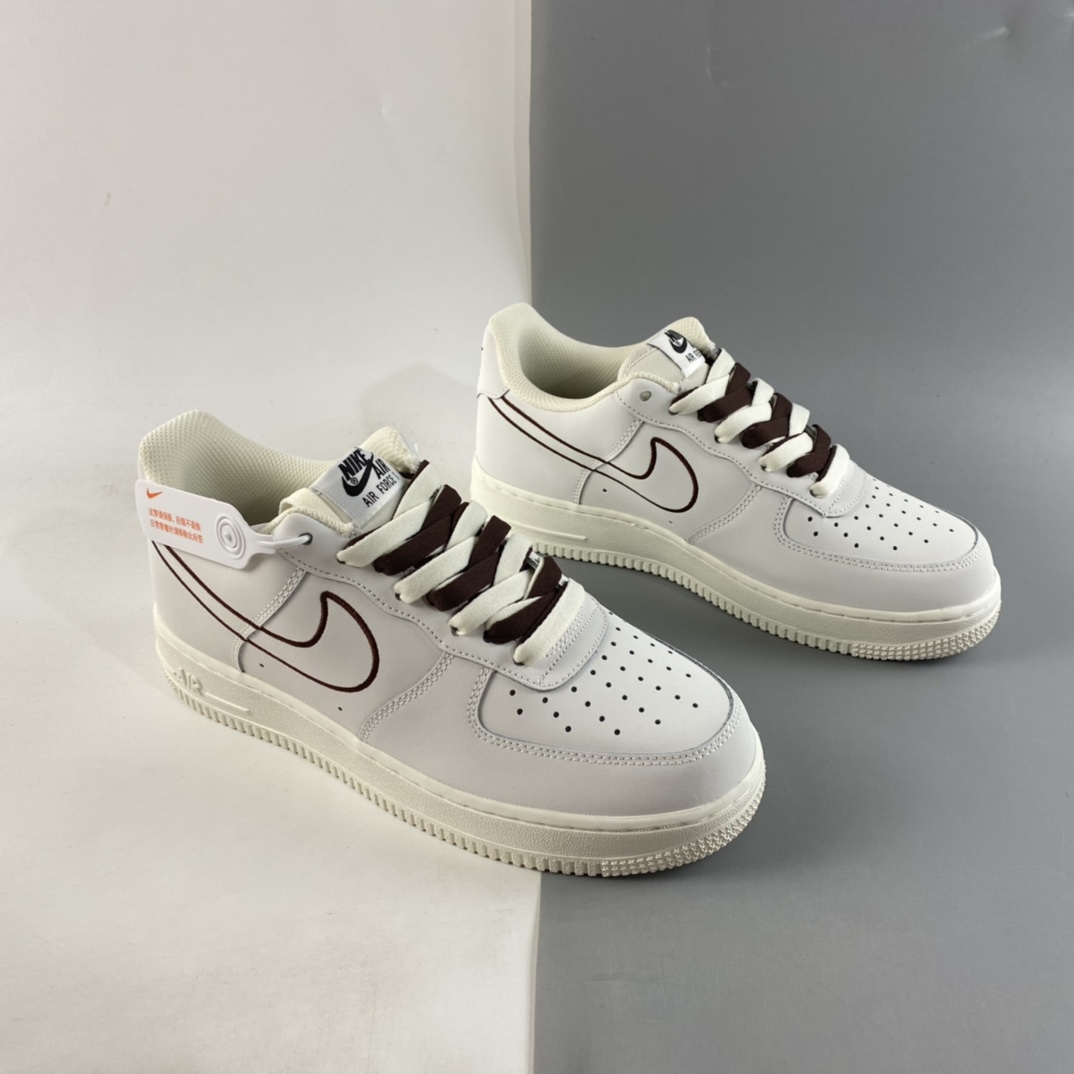 P220  NIKE Air Force 1 Low ’07  “米棕色 电绣勾”低帮休闲板鞋  CL6326-138