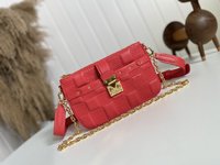Louis Vuitton Handbags Camera Bags Apricot Color Black Red Embroidery Sheepskin Pochette Chains M59049