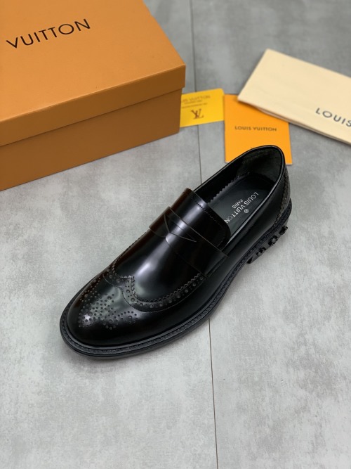 Louis Vuitton Men's Business Leather Loafers Classic Dress Shoes 1 Louis Vuitton Men's Business Leather Loafers Classic Dress Shoes