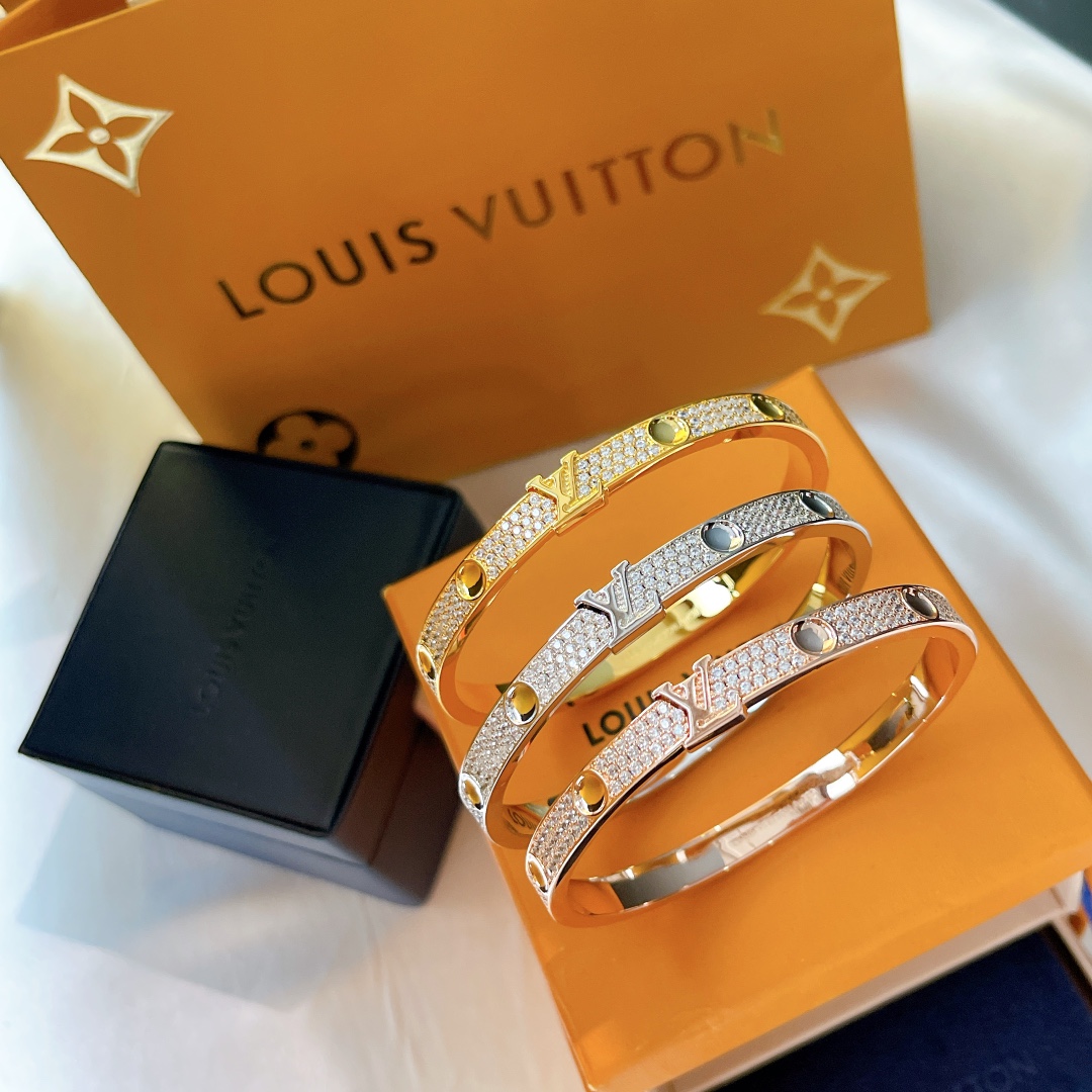 Louis Vuitton Jewelry Bracelet Gold Platinum Rose Yellow Set With Diamonds