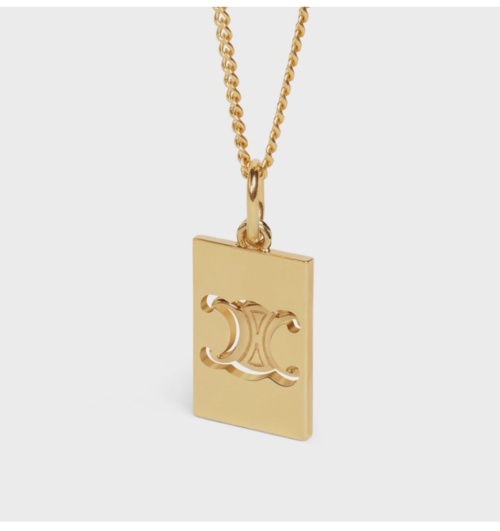 Celine Triomphe Necklace, Gold Finish, Trendy Pendant, Versatile, and Elegant 1 Celine Triomphe Necklace, Gold Finish, Trendy Pendant, Versatile, and Elegant