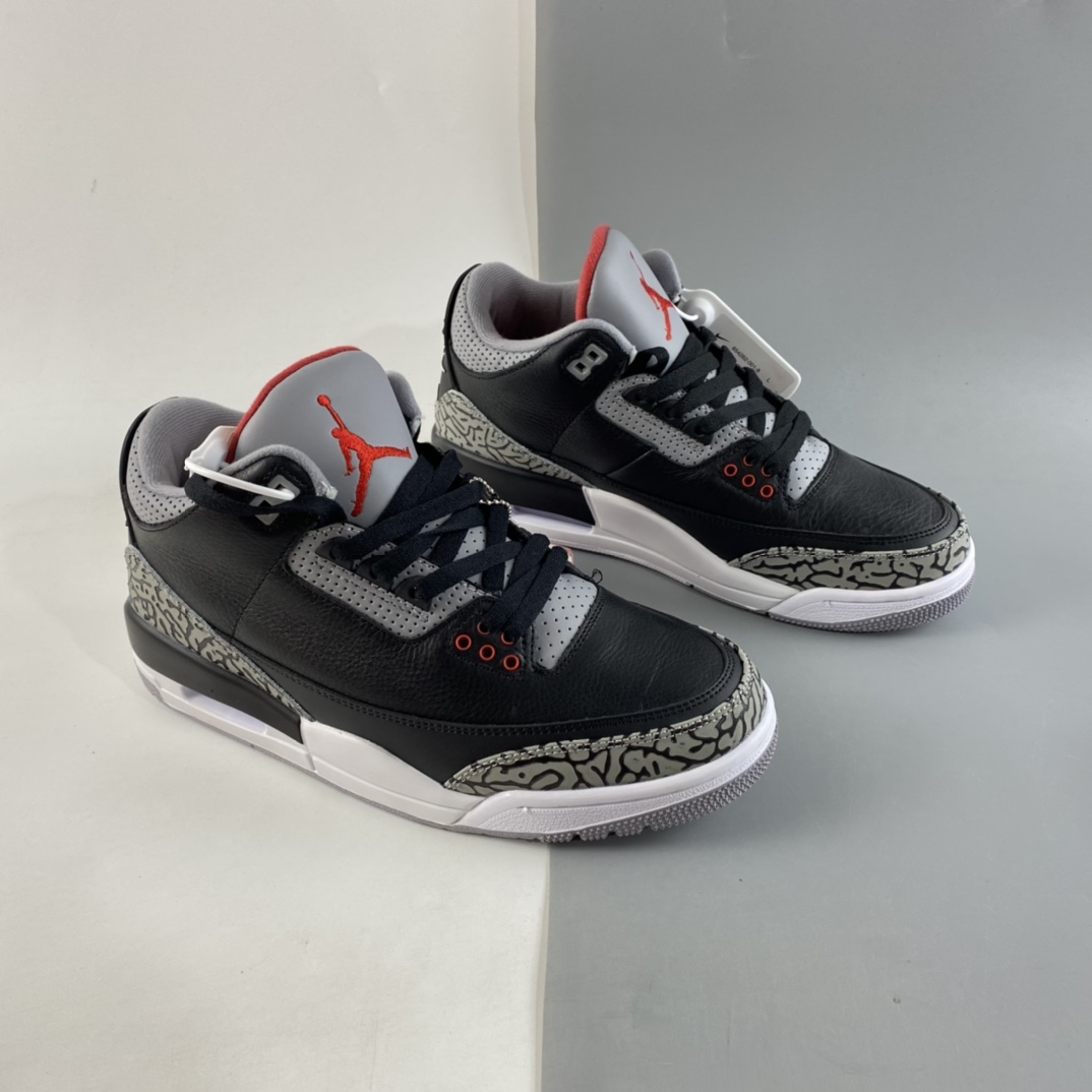 P380  Air Jordan 3 Retro Black Cement (2018) AJ3 乔3复刻黑水泥 854262-001