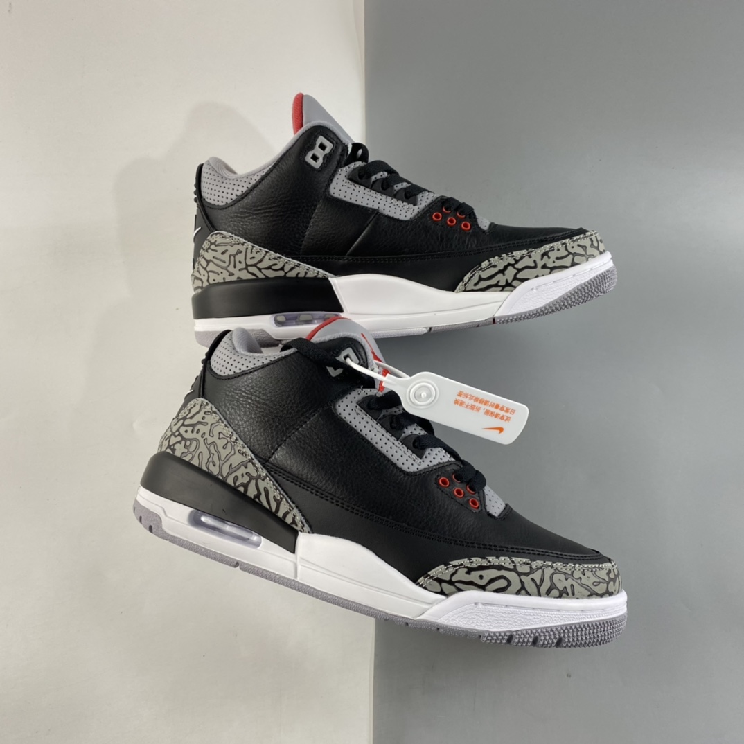 P380  Air Jordan 3 Retro Black Cement (2018) AJ3 乔3复刻黑水泥 854262-001