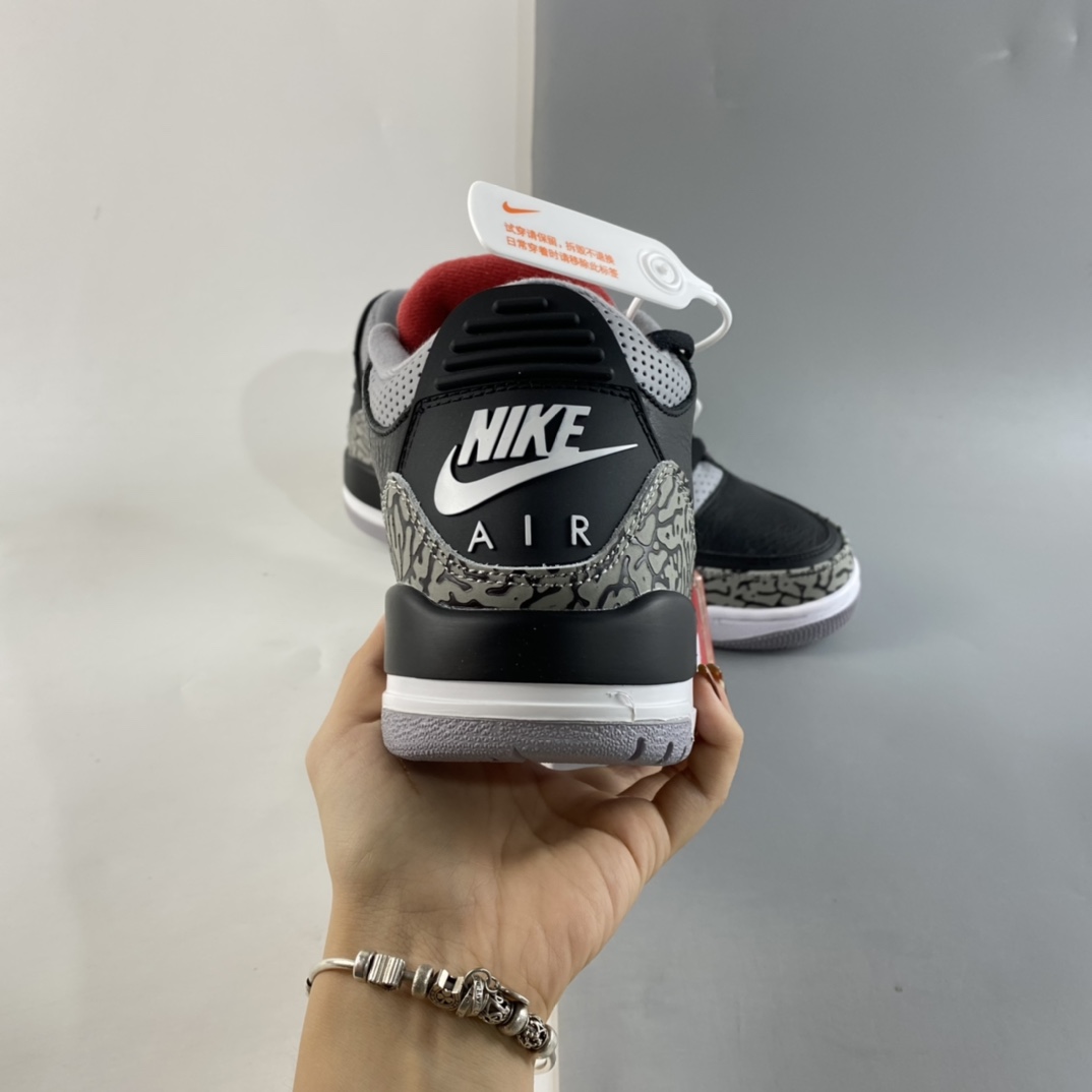 P380  Air Jordan 3 Retro Black Cement (2018) AJ3 乔3复刻黑水泥 854262-001