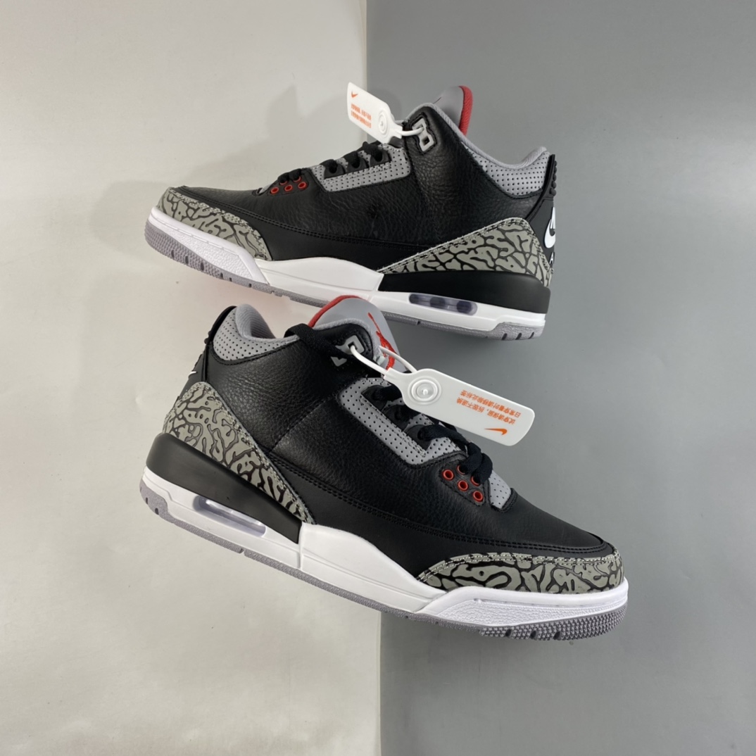 P380  Air Jordan 3 Retro Black Cement (2018) AJ3 乔3复刻黑水泥 854262-001