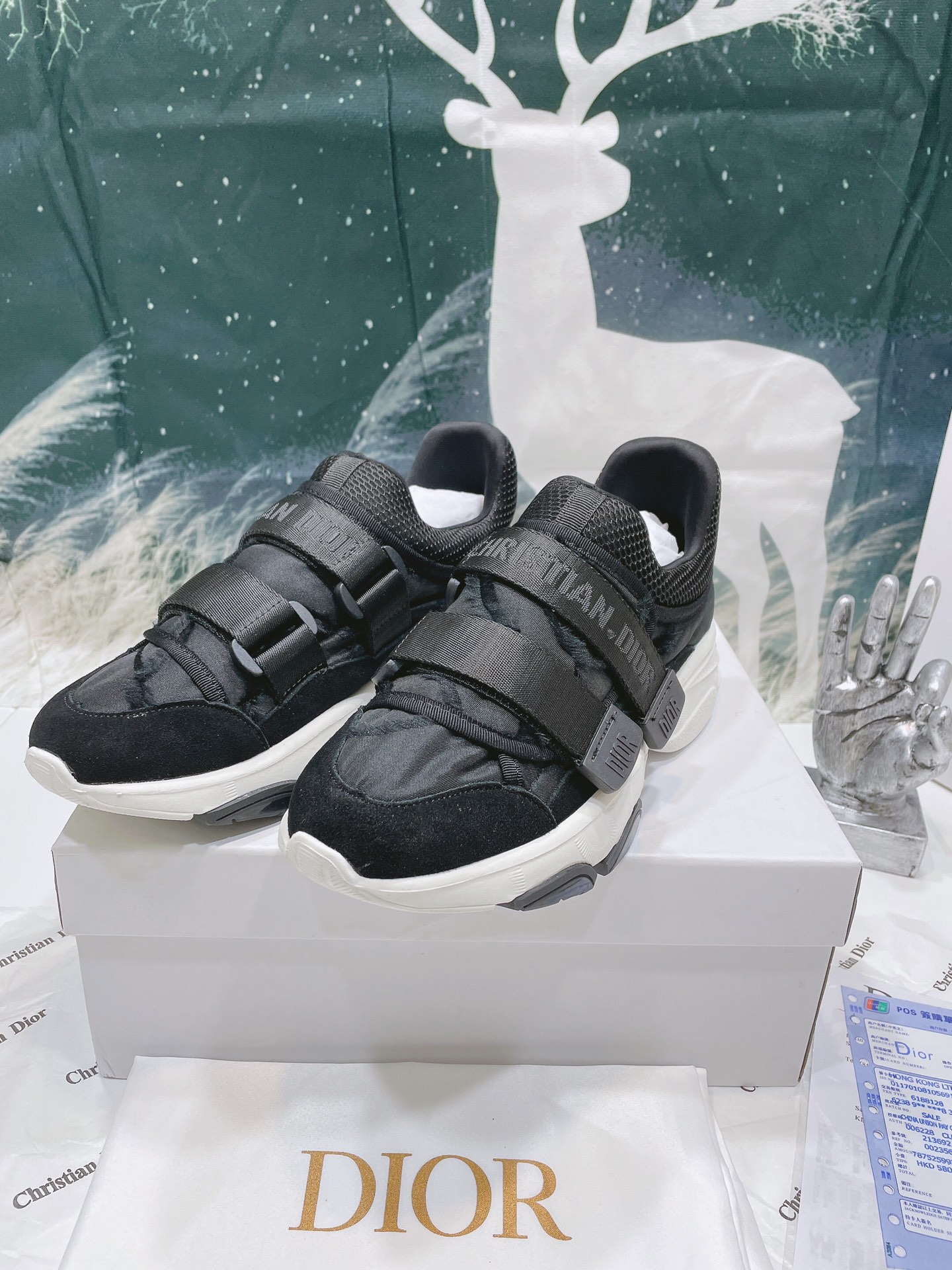 Dior Shoes Sneakers Black Embroidery Sweatpants