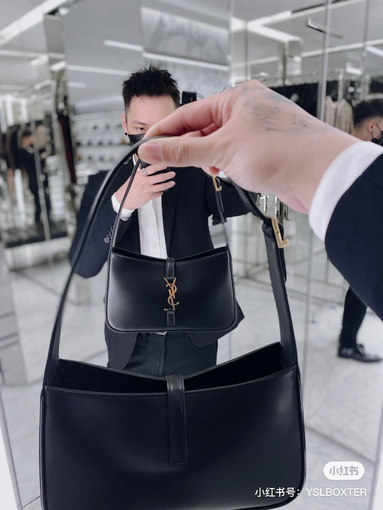 Saint laurent Ysl LE 5 À 7 平纹腋下包 657228黑色