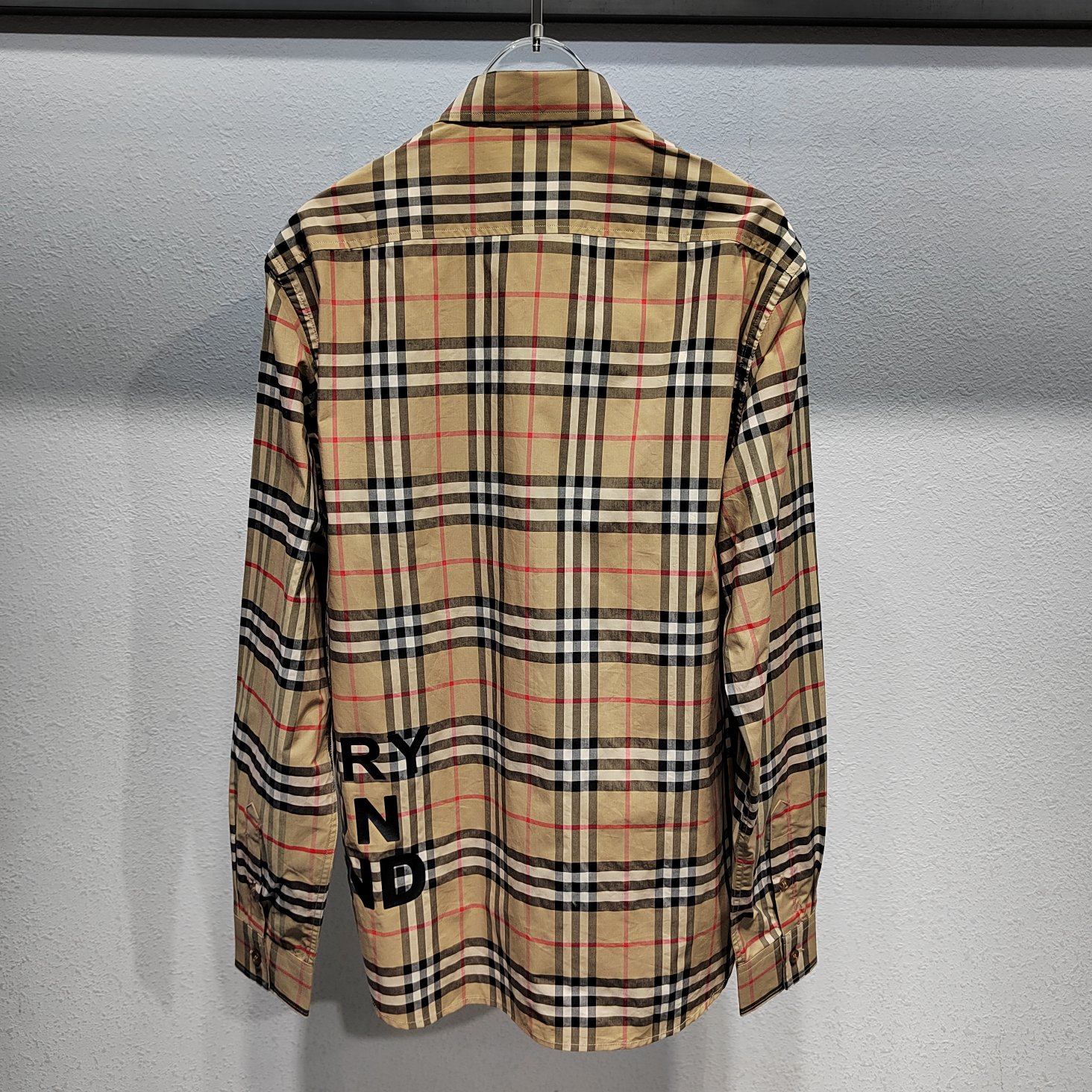 BBR黑字母印花小格府绸棉衬衫,码数S-XXL 2