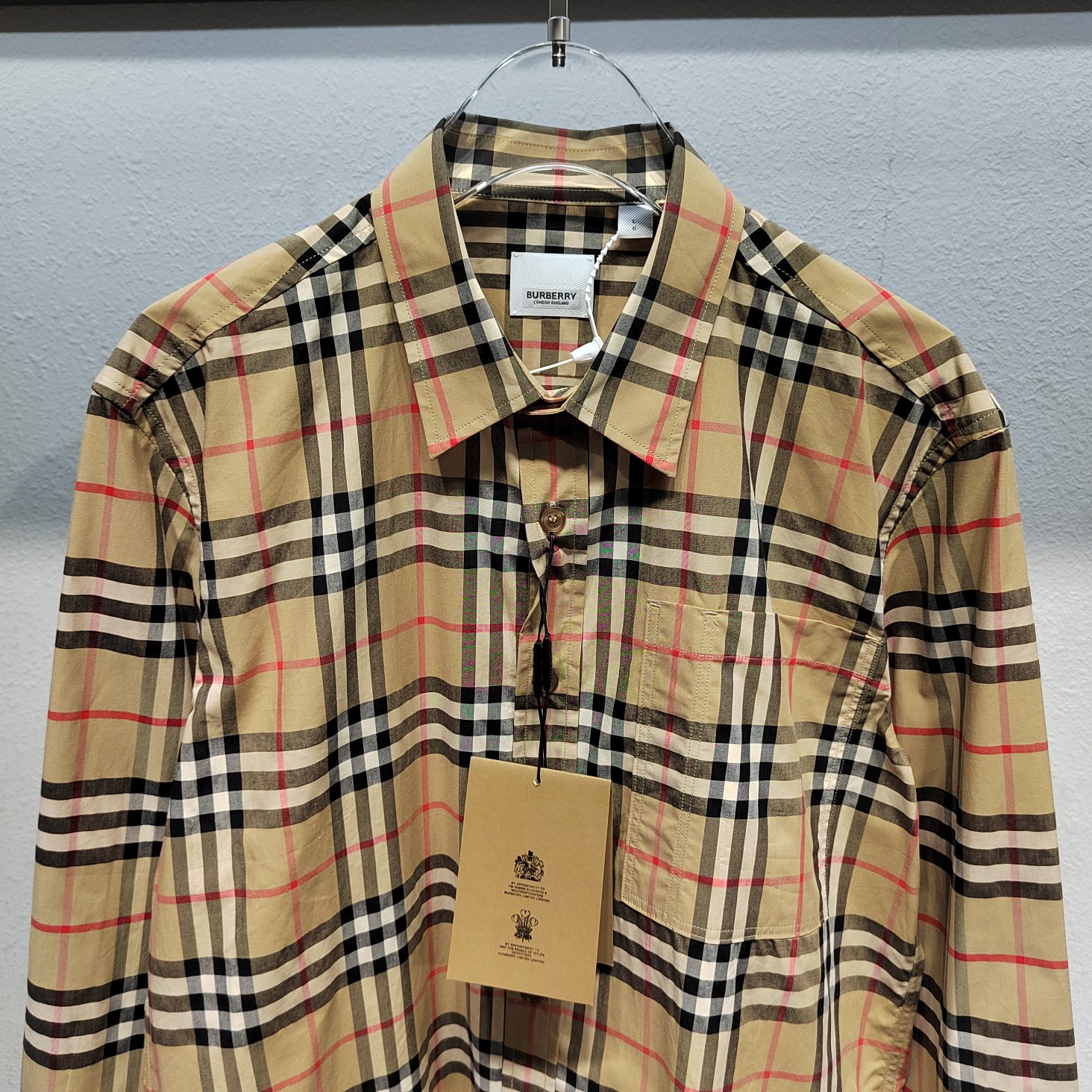 BBR黑字母印花小格府绸棉衬衫,码数S-XXL 3