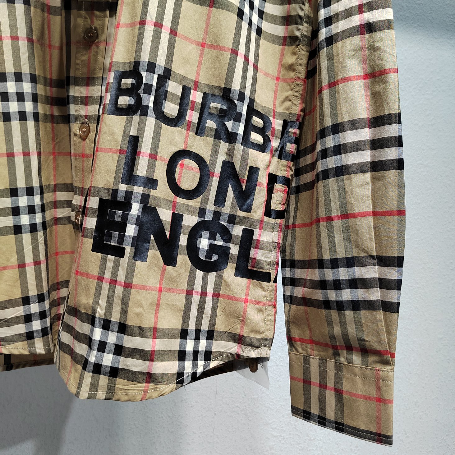 BBR黑字母印花小格府绸棉衬衫,码数S-XXL 5