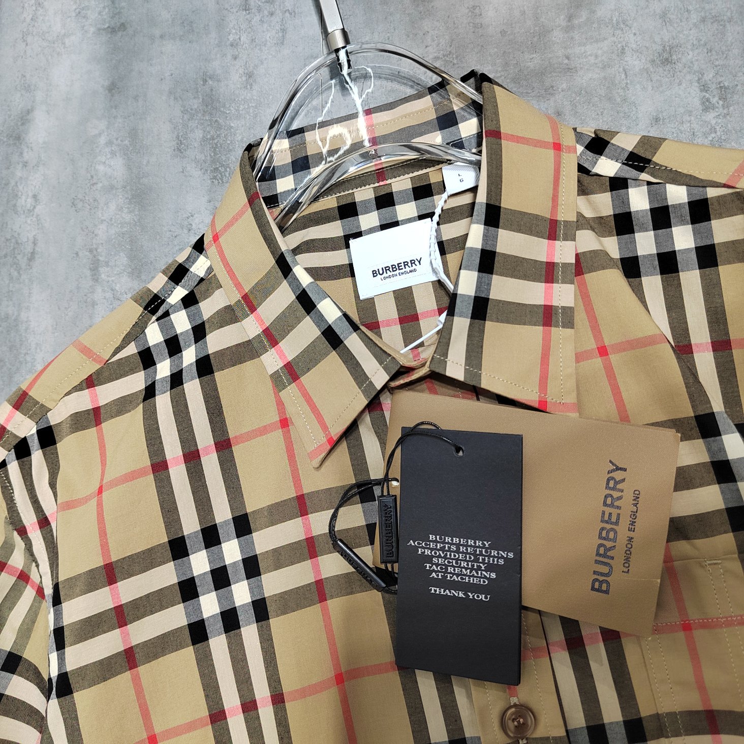 BBR黑字母印花小格府绸棉衬衫,码数S-XXL 6