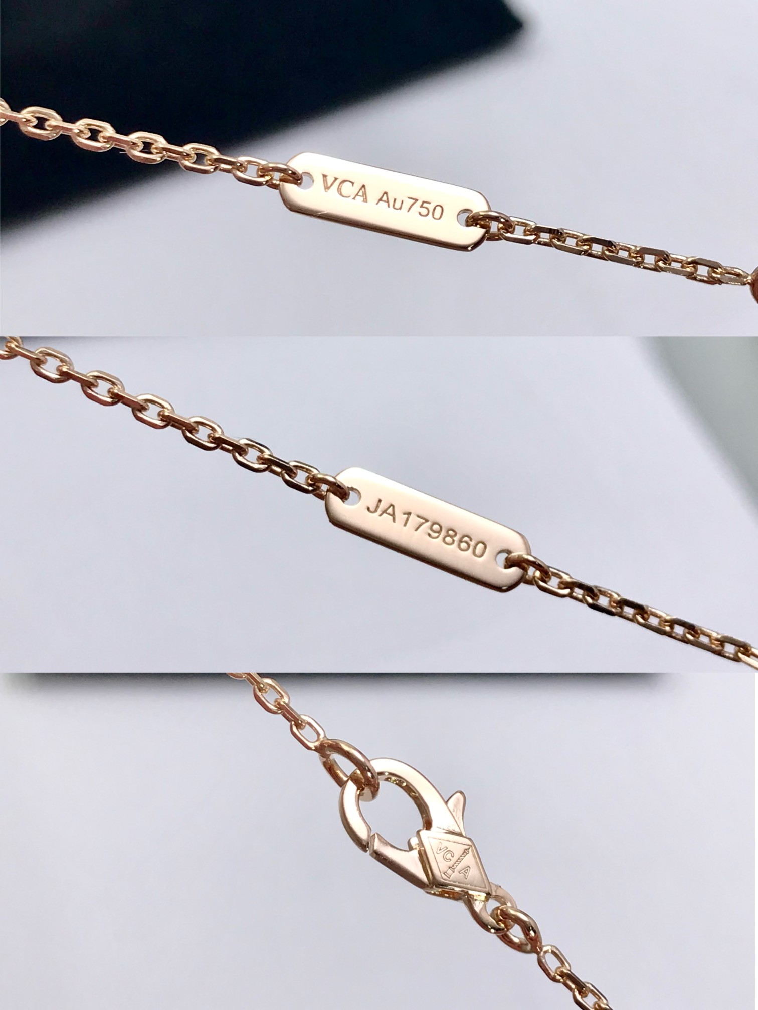 Van Cleef & Arpels vca蔷薇石带钻四叶草项链 限量款