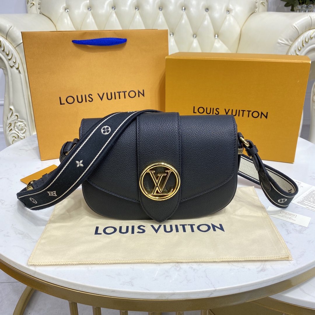Louis Vuitton LV Pont Sale
 Handbags Messenger Bags Black Blue Caramel Grey Lychee Pattern Calfskin Cowhide M58967