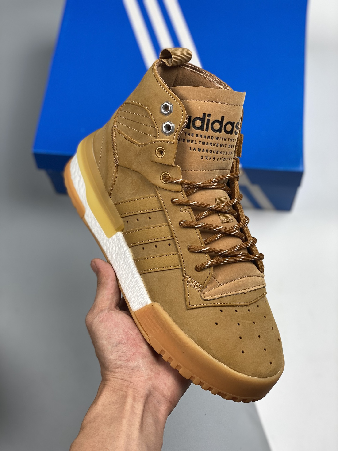 Adidas Rivalry RM CHI trébol, media suela BOOST, zapatillas casuales de caña alta con parte superior de cuero, FU6694. …