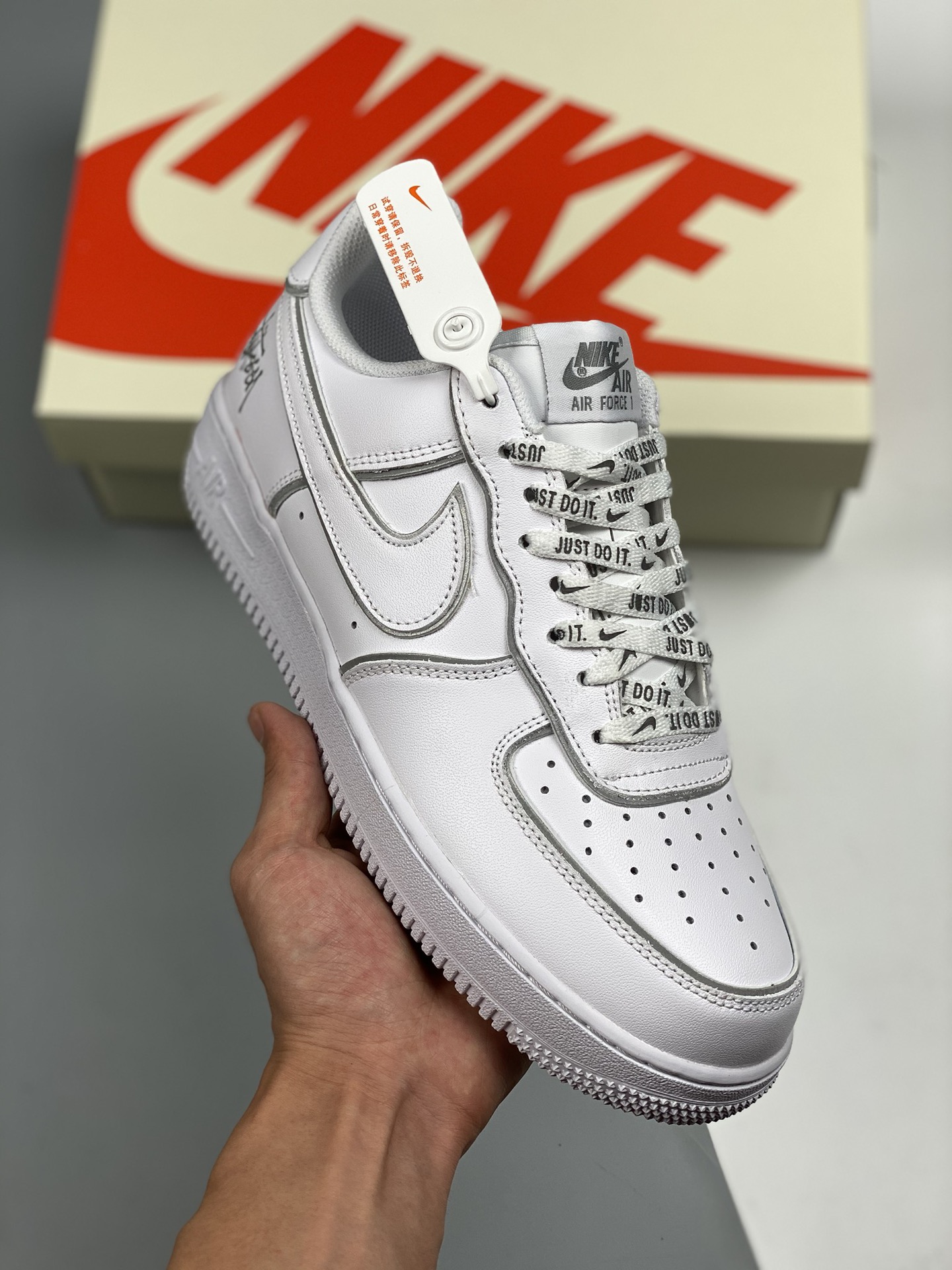 Nike Air Force 1 Mid efecto reflectante 3M, zapatillas casuales de caña baja Air Force 1, cuero de fábrica original, ho…
