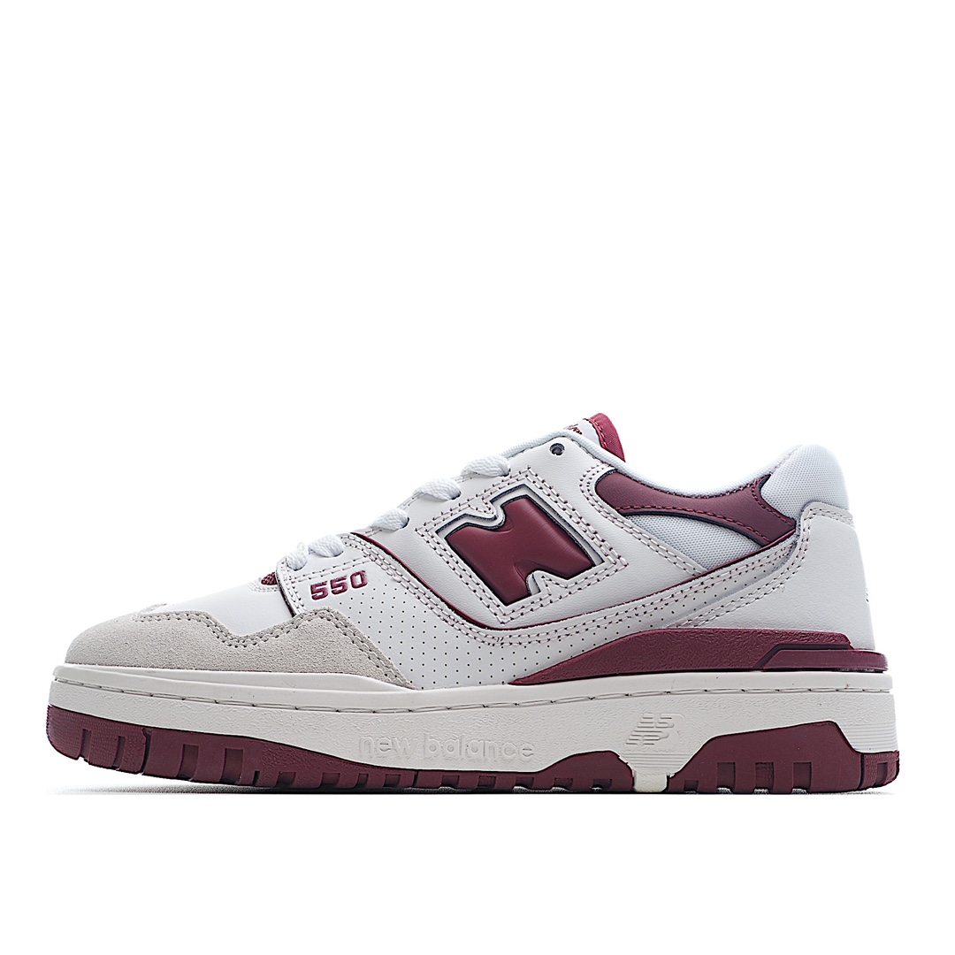 G5 年度最强爆款复古新选择，NB新百伦New Balance BB550系列经典复古低帮休闲运动篮球板鞋 白酒红
