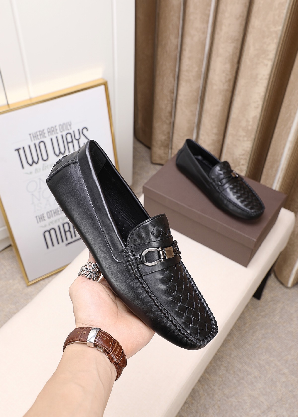 ¡Zapatos de hombre nuevos reales [BV], réplicas originales, zapatos casuales/zapatos de conducción para hombres de alta…