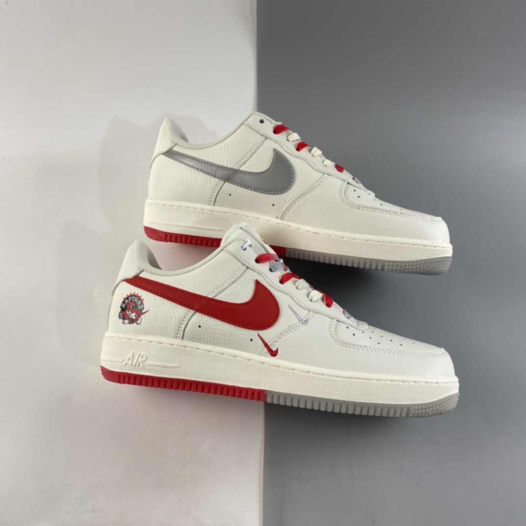 P260  NIKE Air Force 1 Low ’07 “米银红反光”多伦多猛龙队板鞋 CH2608-216