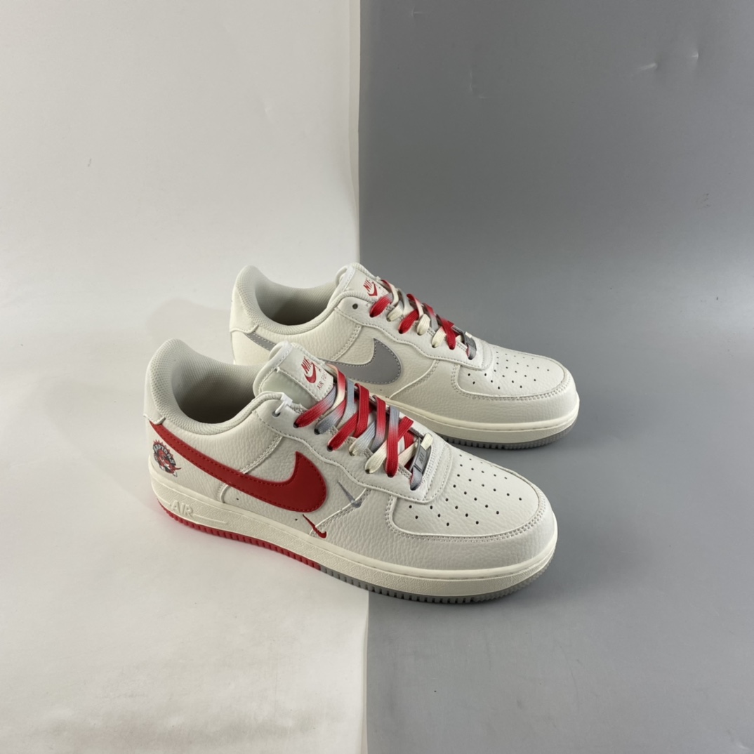 P260  NIKE Air Force 1 Low ’07 “米银红反光”多伦多猛龙队板鞋 CH2608-216