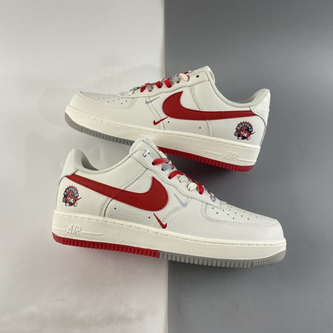 P260  NIKE Air Force 1 Low ’07 “米银红反光”多伦多猛龙队板鞋 CH2608-216