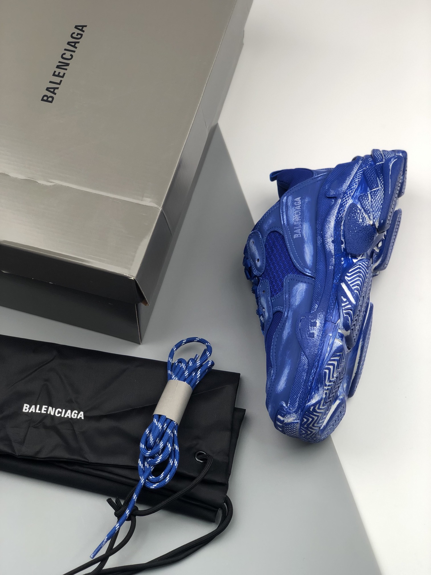 特价清货原400+BalenciagaTripleS蓝做旧巴黎世家19官方发售版本意产纯原版本全码出货通