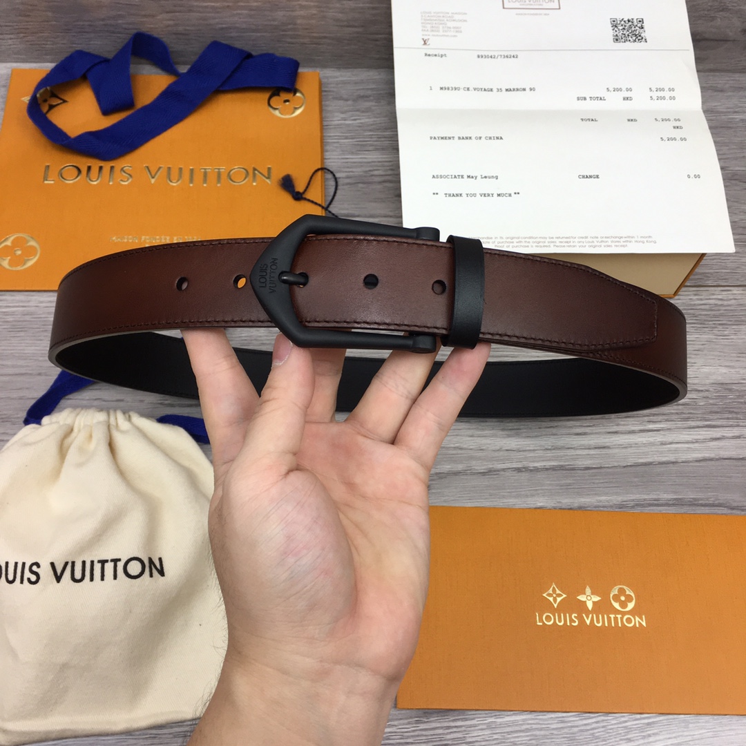 Perfect Replica
 Louis Vuitton Belts Men Calfskin Cowhide