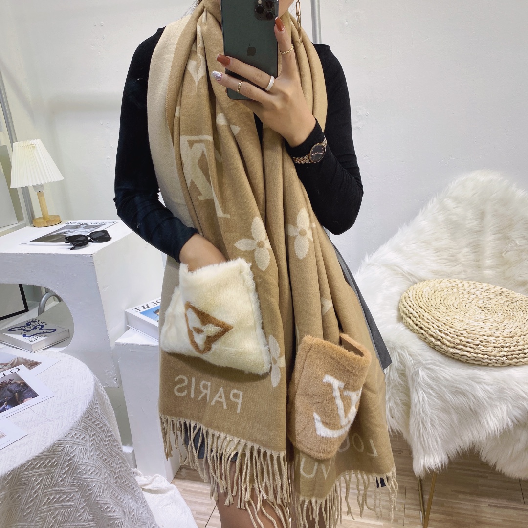 Louis Vuitton Scarf Shawl Cashmere Winter Collection