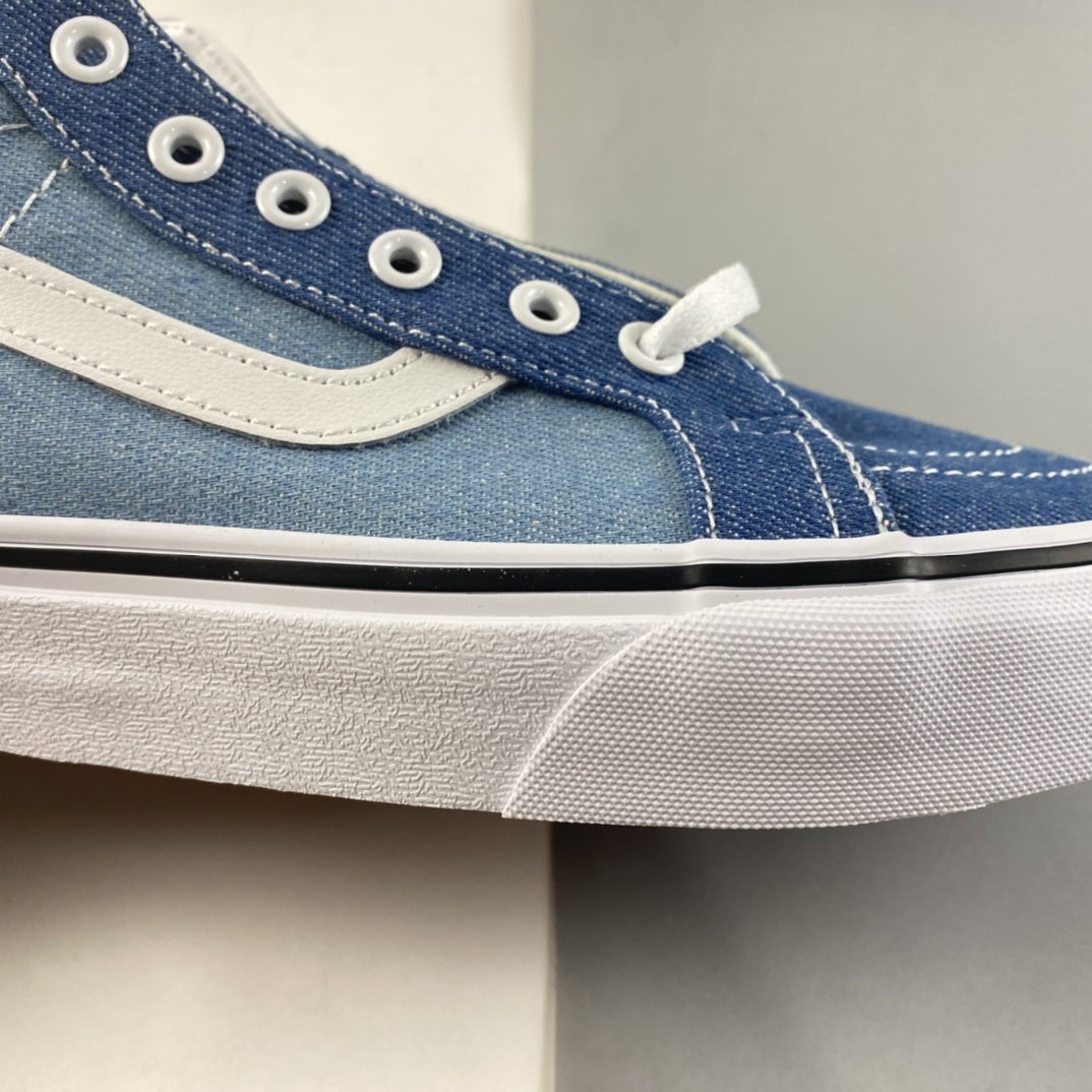 P160  Vans SK8-HI TAPERED 范斯官方水兵月蓝侧边条纹复古高帮帆布鞋 VN0A3MV8Q691