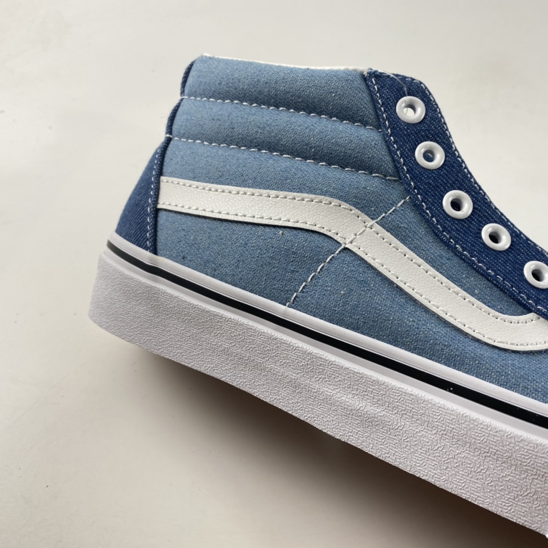 P160  Vans SK8-HI TAPERED 范斯官方水兵月蓝侧边条纹复古高帮帆布鞋 VN0A3MV8Q691